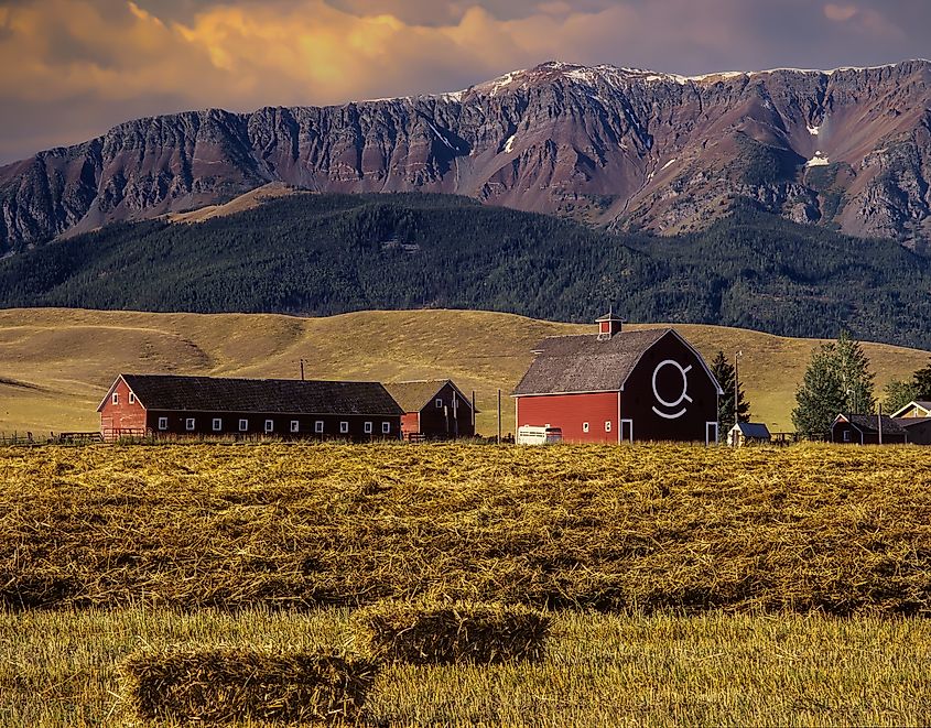 Red barn near the town of Joseph in Oregon.