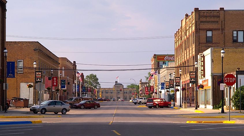 Downtown Devils Lake, North Dakota.