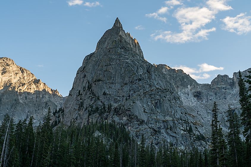 Sunset on the famous peak deep in the Indian Peaks Wilderness. Grand Lake, Colorado. Image credit Brian Wolski via Shutterstock.