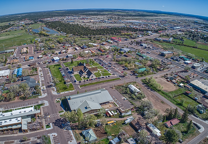 Aerial view of Show Low, Arizona in spring.