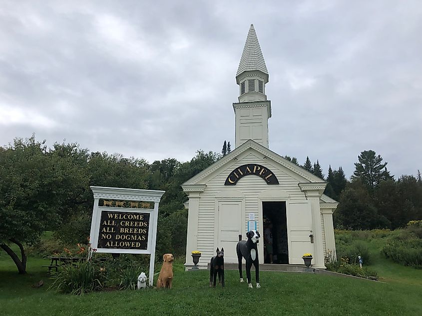 The chapel dedicated to dogs in St. Johnsbury, Vermont.