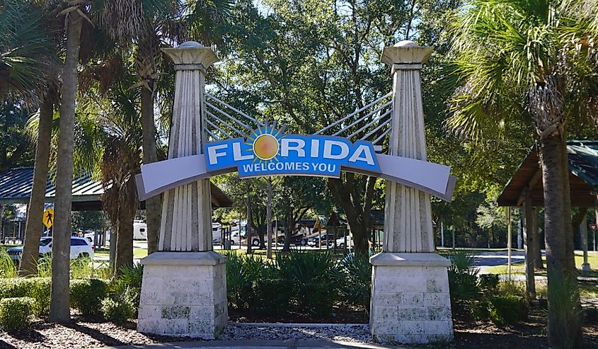 Welcome sign in Yulee, Florida.
