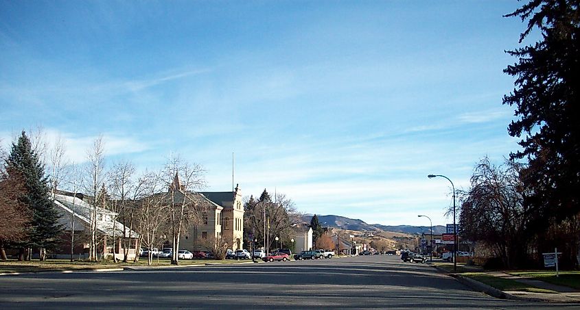 Main Street of Coalville, Utah, featuring its charming small-town atmosphere with local shops, historic buildings, and the scenic backdrop of the surrounding mountains.