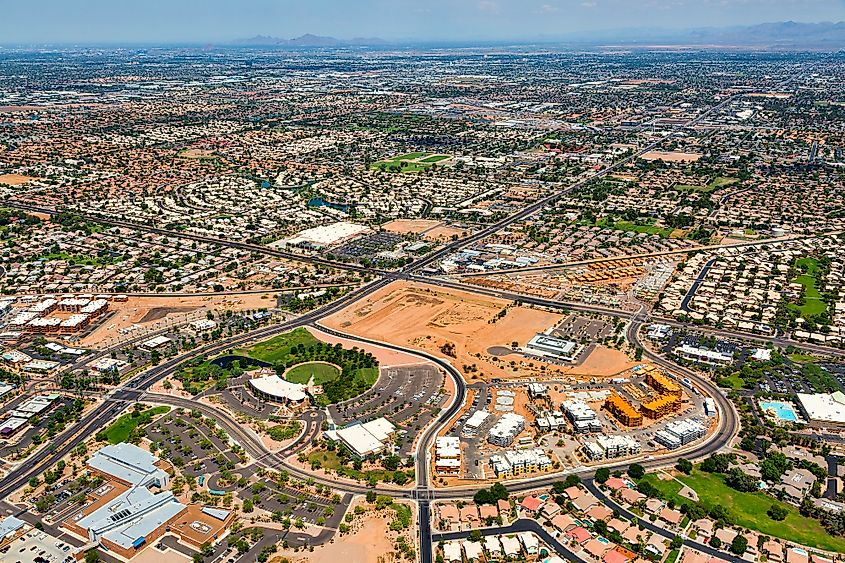 The soothing road layout of Gilbert, Arizona.