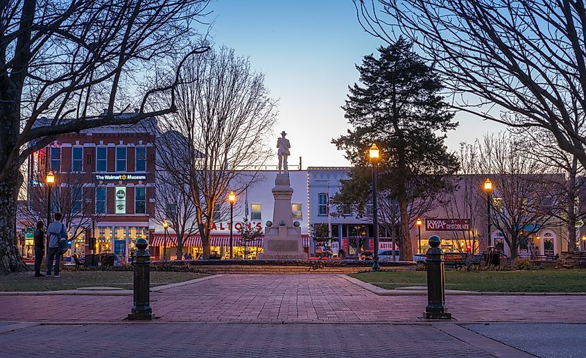 Sunset over Beautiful Downtown Bentonville 