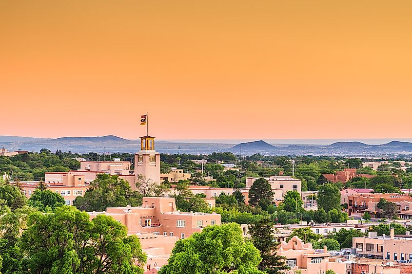 The town of Santa Fe, New Mexico.