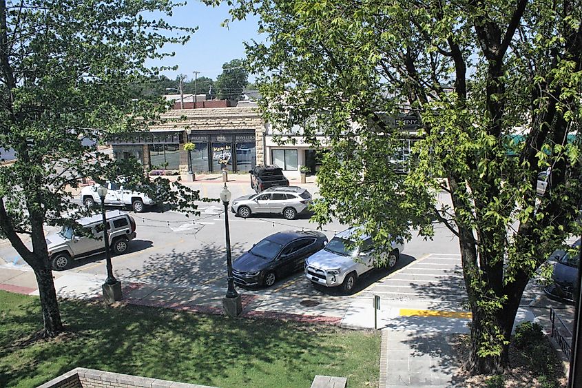 View from the upstairs window of the Baxter County Courthouse in Mountain Home, Arkansas.