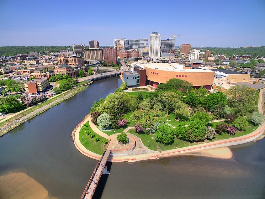 Aerial view of Rochester, Minnesota.