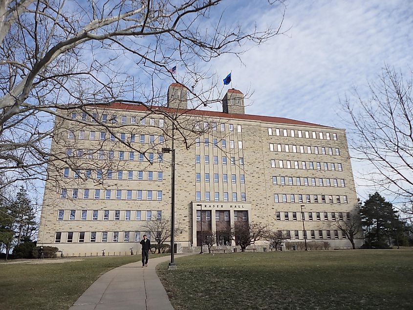 Fraser Hall on the University of Kansas Campus, Lawrence, Kansas.