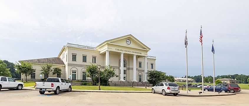 The Carlisle County Courthouse in Bardwell, Kentucky. 