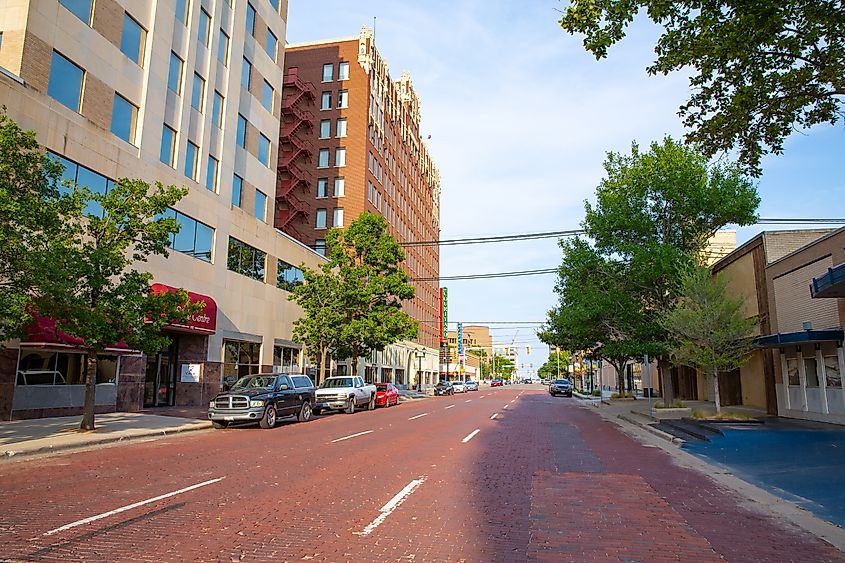 A street in downtown Amarillo, Texas.