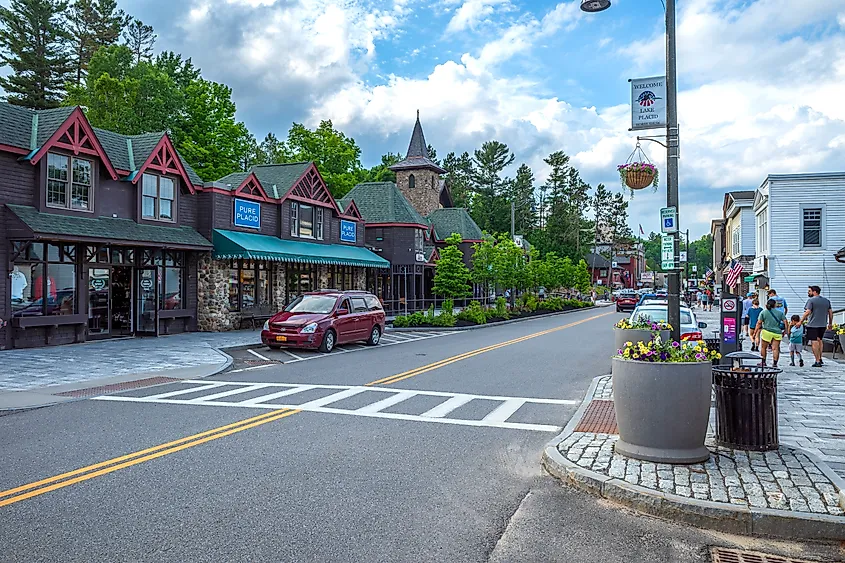 Main Street in downtown Lake Placid, New York