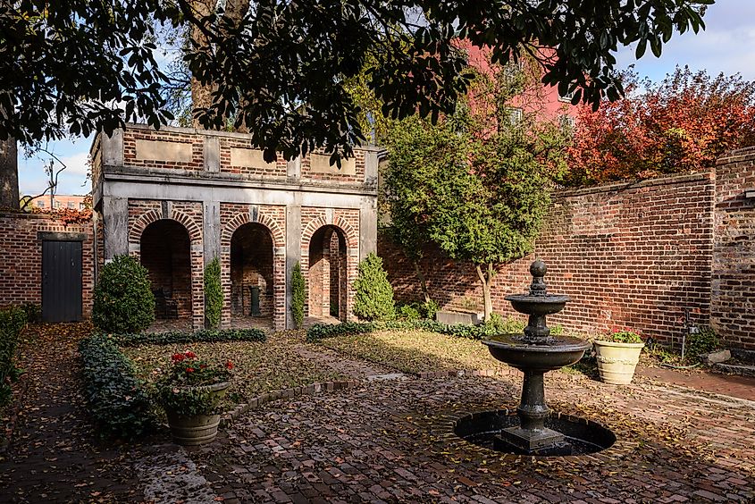 The garden of the Poe Museum in Richmond, Virginia