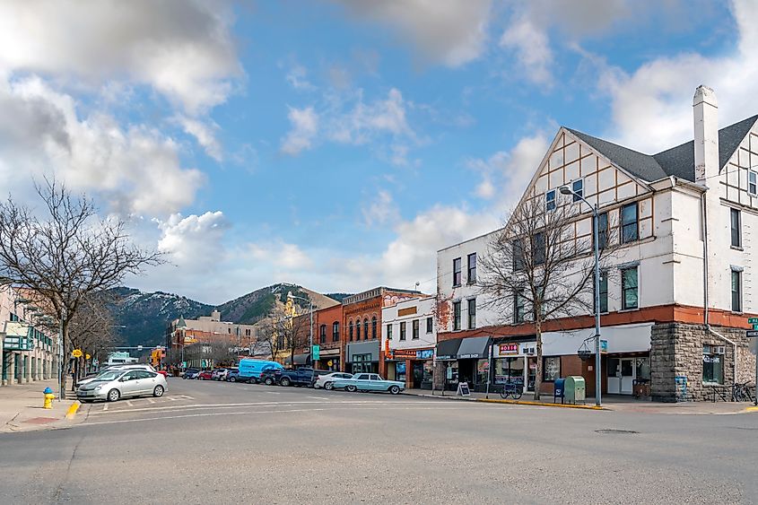  the historic downtown main street in the town of Missoula, Montana