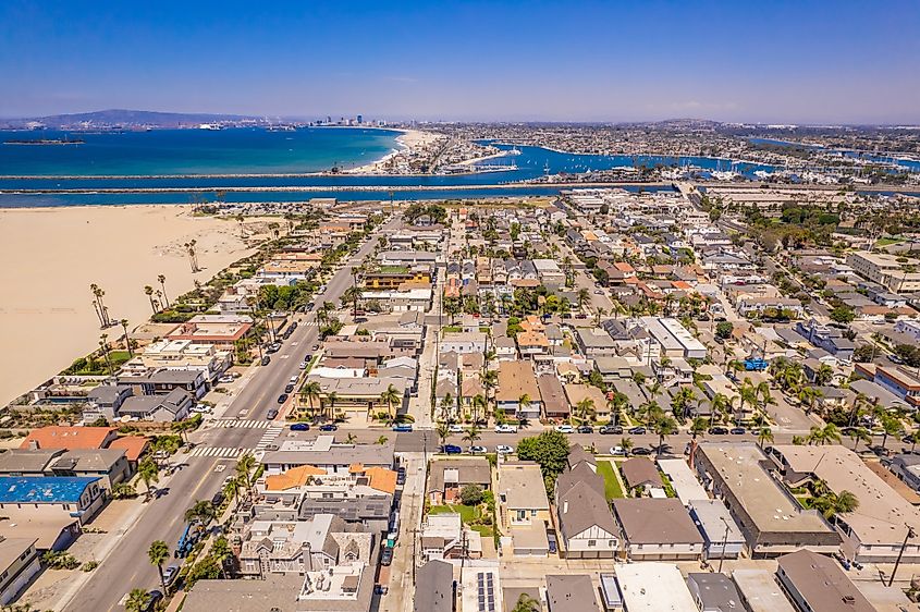 Aerial view of Seal Beach, California.