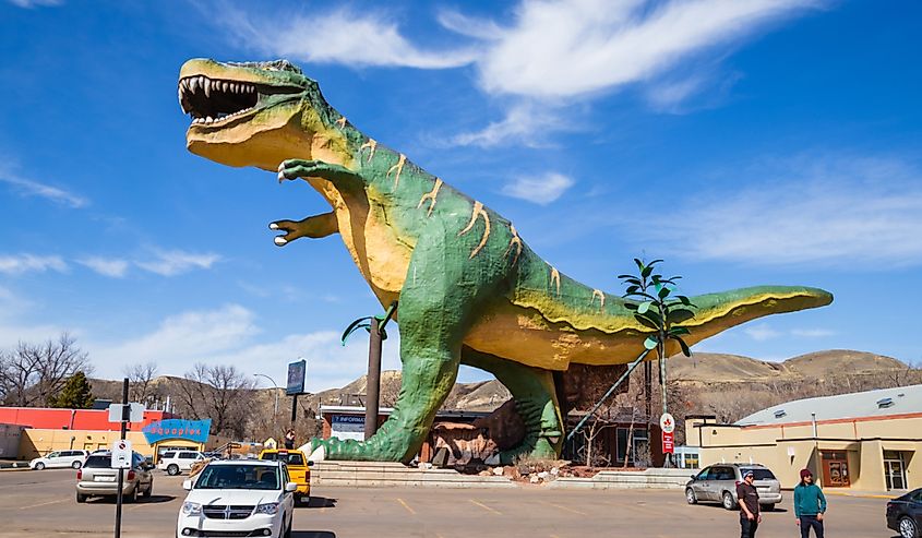 A large dinosaur in Drumheller, Alberta.