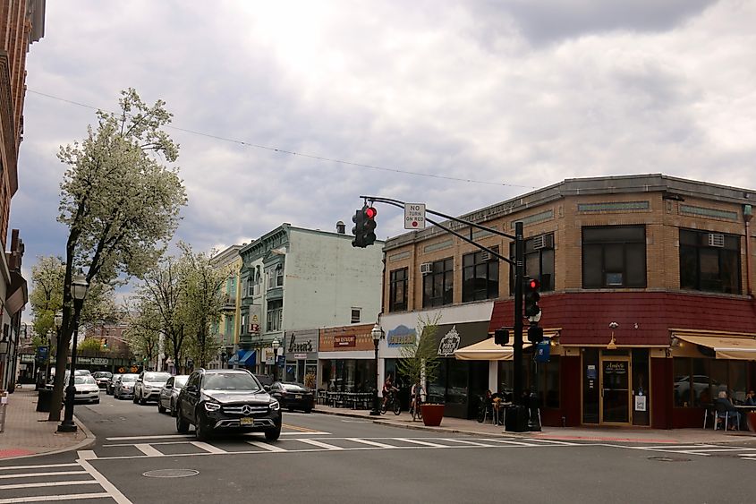 Streetscape of Union Avenue in downtown Cranford, New Jersey. Editorial credit: quiggyt4 / Shutterstock.com