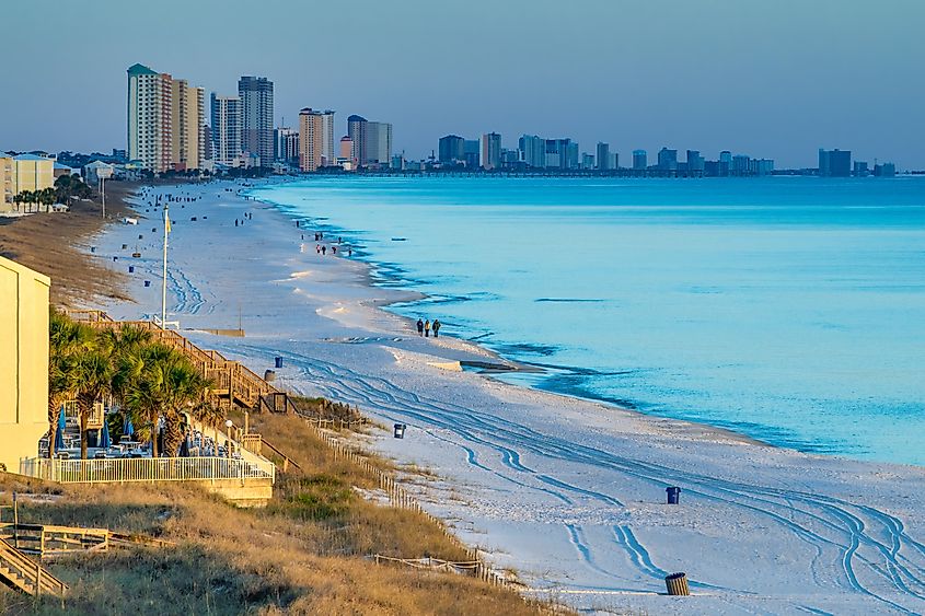 Aerial view of Panama City Beach, Florida.