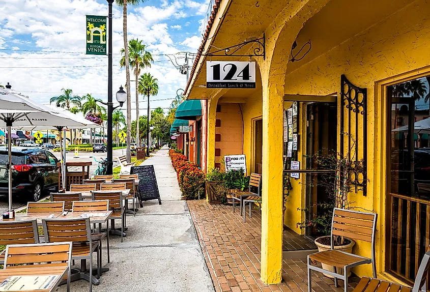 Historic old downtown of Venice, Florida.