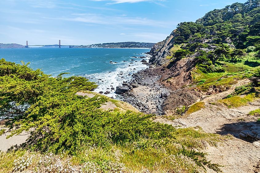 Mile Rock Beach, San Francisco, California, Golden Gate National Recreation Area, USA.