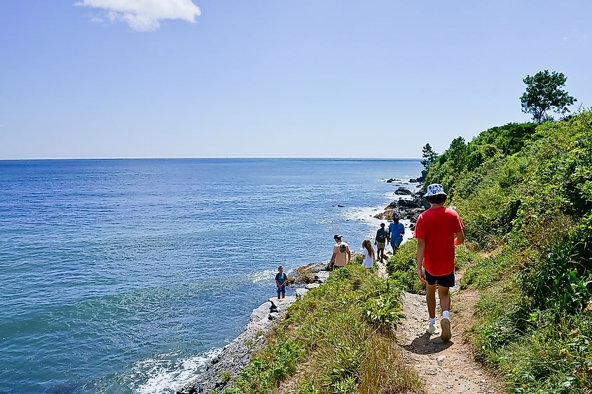 Cliff Walk in Newport, Rhode Island.