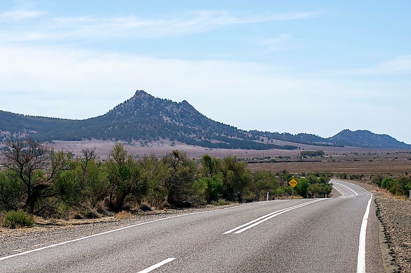 Flinders' Ranges Way somewhere between Hawker and Port Augusta, SA, Australia..