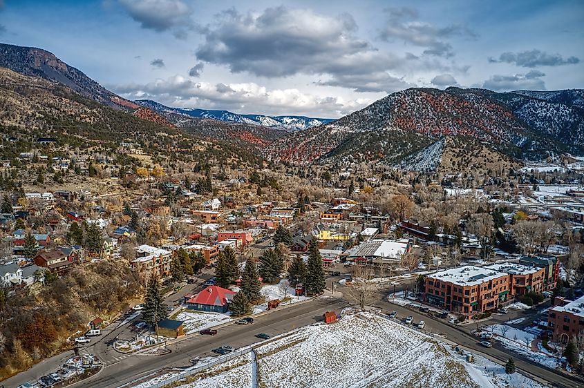 Aerial view of Basalt, Colorado.