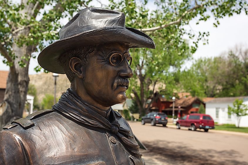 Statue of Theodore Roosevelt in Medora, North Dakota.