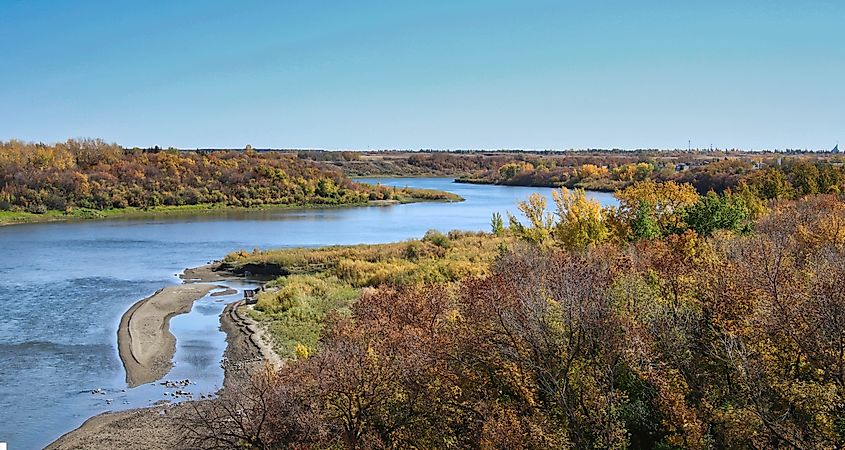 South Saskatchewan River Winding Through Saskatoon.