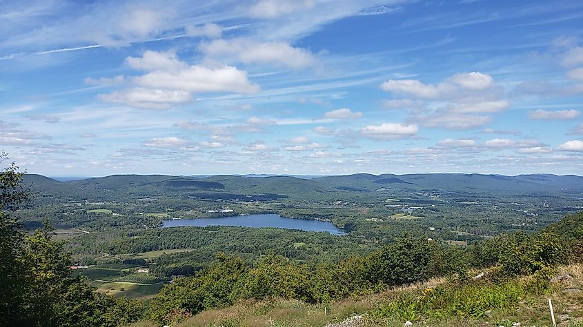 View of Richmond Pond from Lenox Mountain in western Massachusetts.