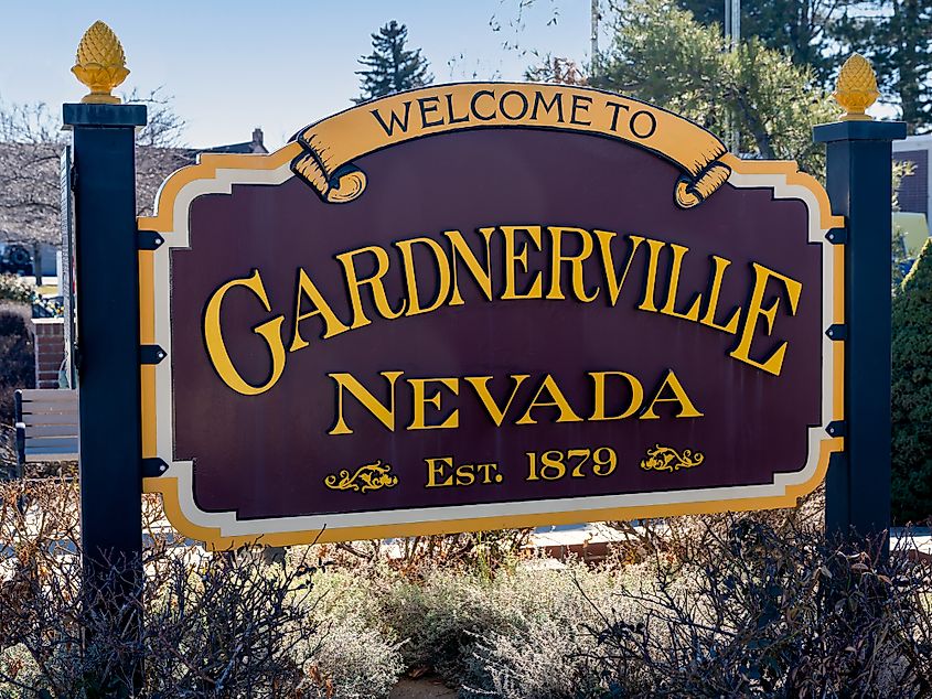 Welcome to Gardnerville Nevada road sign