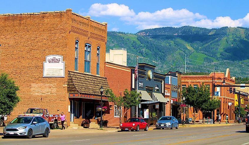 Historic buildings in downtown Steamboat Springs, Colorado.