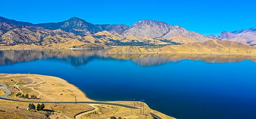 Aerial view of Isabella Lake, California