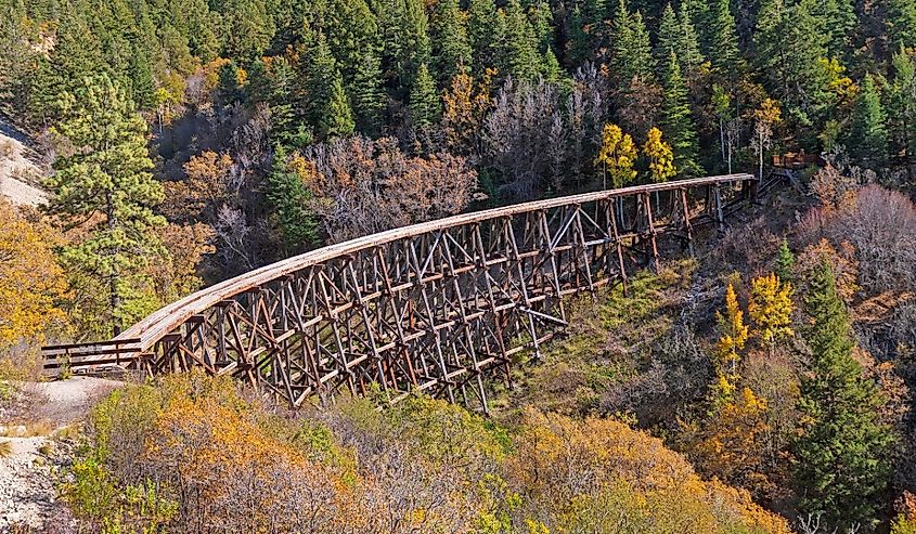 Preserved Woodlen Railroad Trestle in the Mountains Near Cloudcroft, New Mexico.