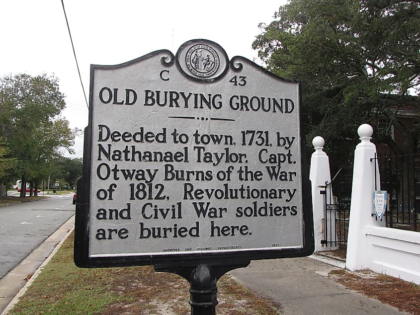 Old Burying Ground in Beaufort, North Carolina