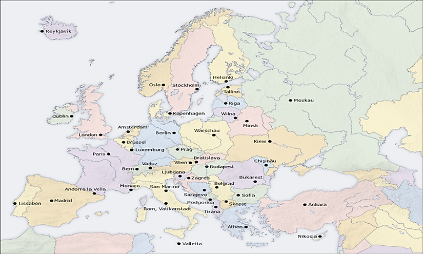 National Capital Cities In Europe -