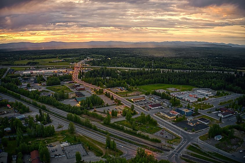 Aerial view of North Pole, Alaska.