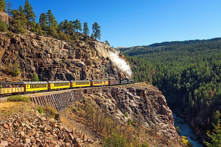 The Durango & Silverton Narrow Gauge Railroad in Colorado.