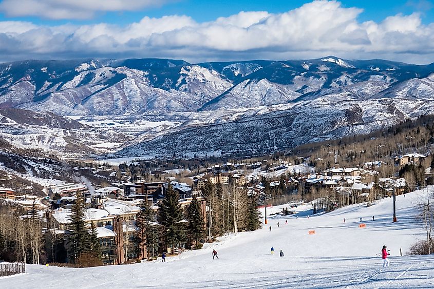 Panoramic view of Snowmass Village in Colorado.