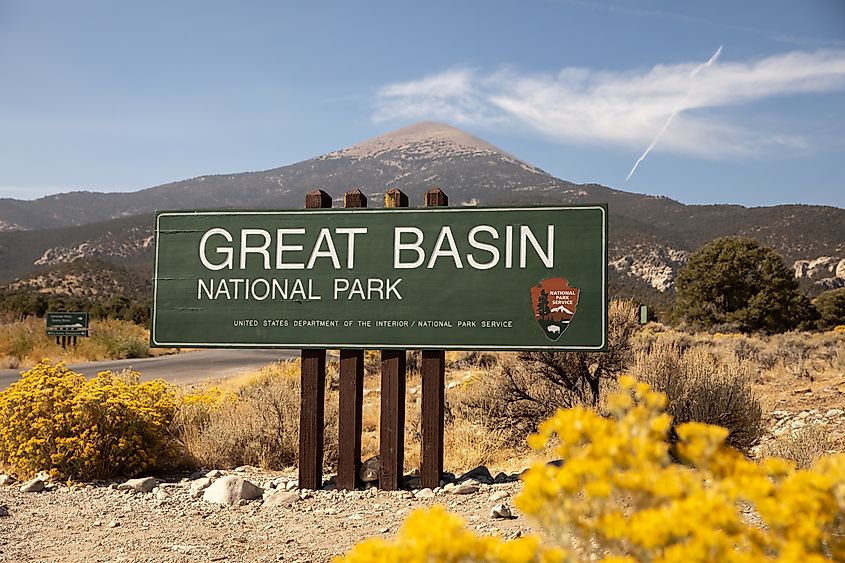 Entrance Sign at the Great Basin National Park, Nevada.