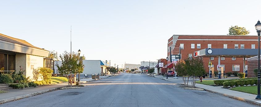 Main Street in New Madrid, Missouri.