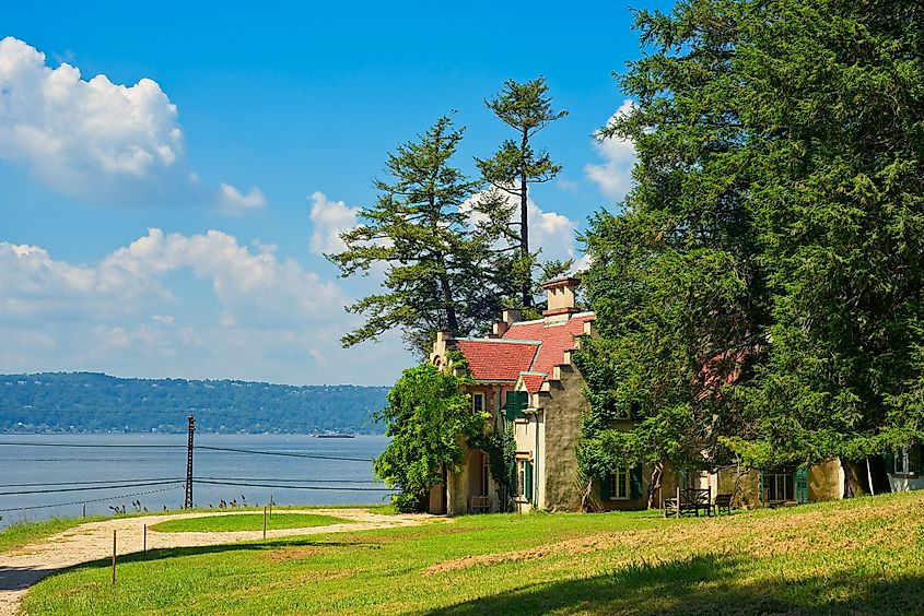 Washington Irving's Sunnyside cottage by the Hudson River in Tarrytown.