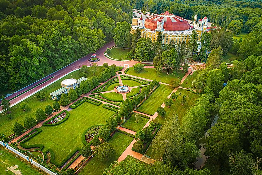 Aerial view of the Historic West Baden Springs Hotel French Lick, Indiana