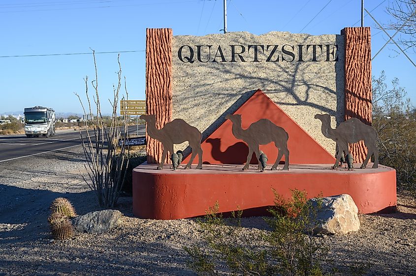 Quartzsite, Arizona welcome sign.