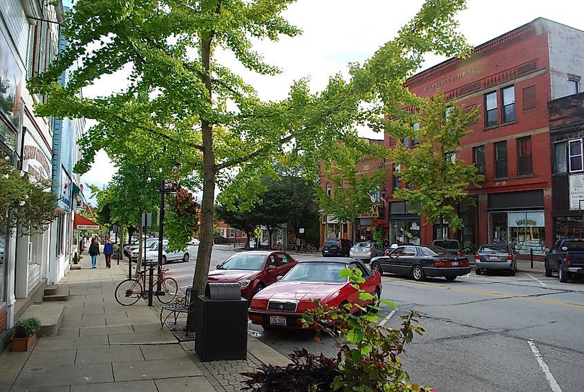 Downtown area of Oberlin, Ohio