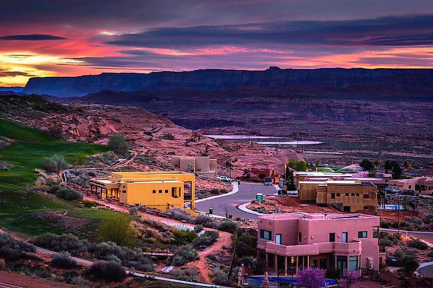 A sunset over Page, Arizona