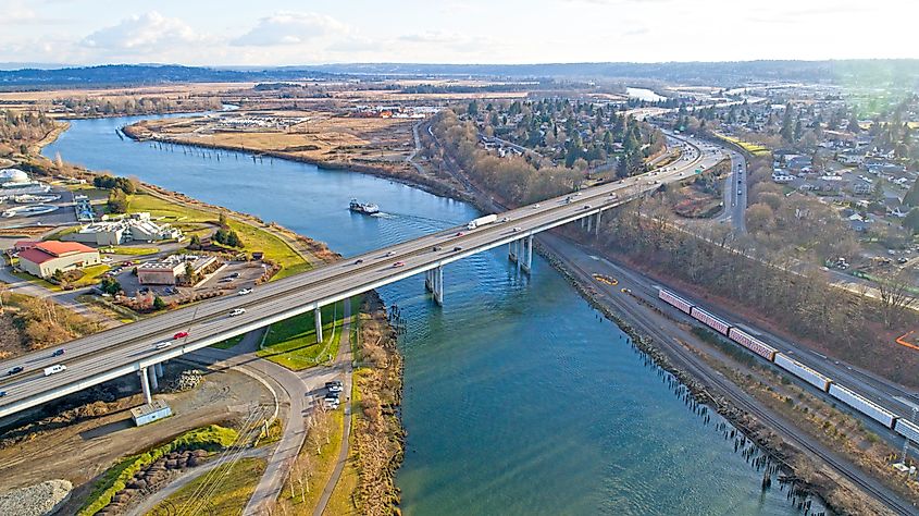 I-5 Bridge over Snohomish River in Everett, Washington