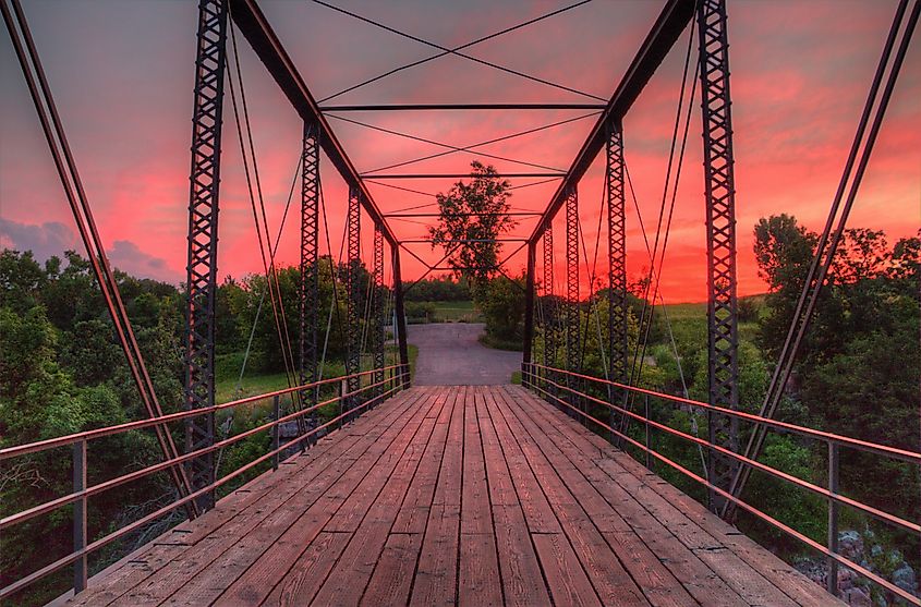 Bridge in Palisades State Park near Garretson, South Dakota.