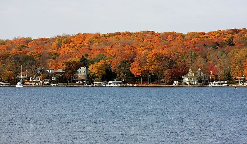 Autumn colors at Lake Geneva, Wisconsin.