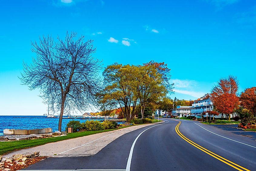 Village view of Ephraim in Door County, Wisconsin.